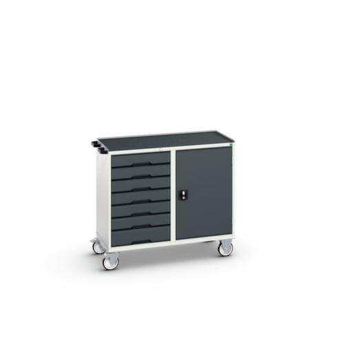 bott poste de travail mobile verso, 7 tiroirs, 1 armoire, RAL7035 gris clair/RAL7016 gris anthracite