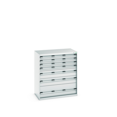 bott Armoire à tiroirs cubio surface de base 1050x650 mm, 7 tiroir(s), RAL7035 gris clair/RAL7035 gris clair