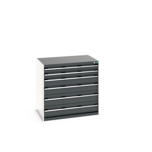 bott Armoire à tiroirs cubio surface de base 1050x750 mm, 6 tiroir(s), RAL7035 gris clair/RAL7016 gris anthracite