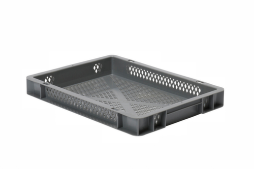 Bac gerbable norme Europe parois + fond ajourés, gris, capacité 4,5 l