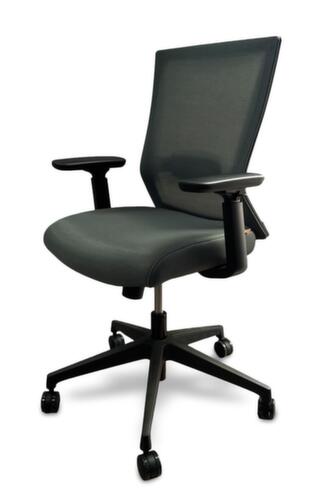 UDOBÄR Siège de bureau pivotant Iron avec mécanisme synchrone, dossier maille avec support, gris