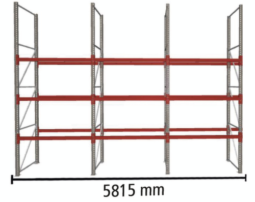 META Rayonnage à palettes MULTIPAL pour 24 palettes, largeur 5815 mm, 4 niveaux de stockage