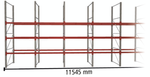 META Rayonnage à palettes MULTIPAL pour 48 palettes, largeur 11545 mm, 4 niveaux de stockage