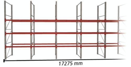 META Rayonnage à palettes MULTIPAL pour 72 palettes, largeur 17275 mm, 4 niveaux de stockage