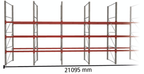 META Rayonnage à palettes MULTIPAL pour 88 palettes, largeur 21095 mm, 4 niveaux de stockage