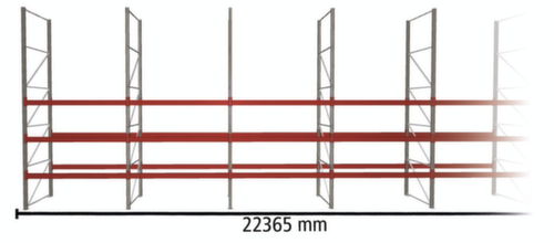 META Rayonnage à palettes MULTIPAL pour 96 palettes, largeur 22365 mm, 4 niveaux de stockage
