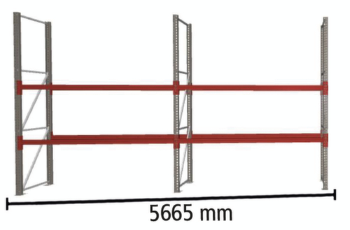 META Rayonnage à palettes MULTIPAL pour 12 palettes, largeur 5665 mm, 3 niveaux de stockage