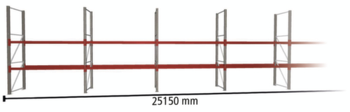 META Rayonnage à palettes MULTIPAL pour 54 palettes, largeur 25150 mm, 3 niveaux de stockage