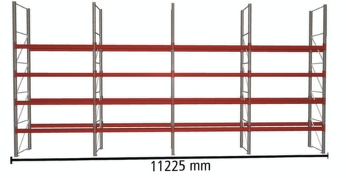 META Rayonnage à palettes MULTIPAL pour 40 palettes, largeur 11225 mm, 5 niveaux de stockage
