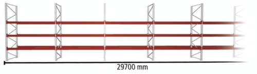 META Rayonnage à palettes MULTIPAL pour 128 palettes, largeur 29700 mm, 4 niveaux de stockage