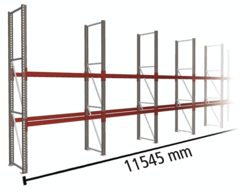 META Rayonnage à palettes MULTIPAL pour 18 palettes, largeur 11545 mm, 3 niveaux de stockage