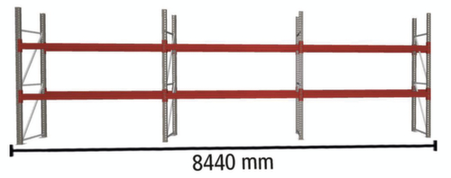 META Rayonnage à palettes MULTIPAL pour 18 palettes, largeur 8440 mm, 3 niveaux de stockage