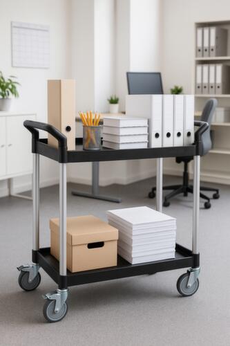 UDOBÄR Chariot à étagères plastique 793x510 mm, force 180 kg, 2 plateaux