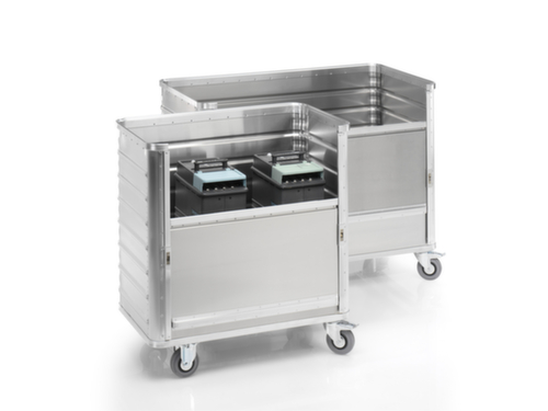 Gmöhling Chariot à caisses en aluminium avec ouverture d'accès, capacité 650 l