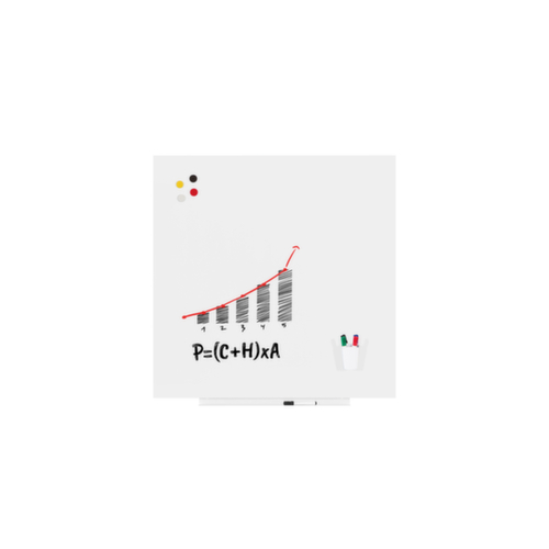 Rocada Tableau blanc Skin pour montage mural, hauteur x largeur 1000 x 1000 mm