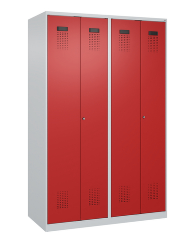 C+P armoire vestiaire noir et blanc Evolo PLUS avec double compartiment, largeur de compartiment 300 mm