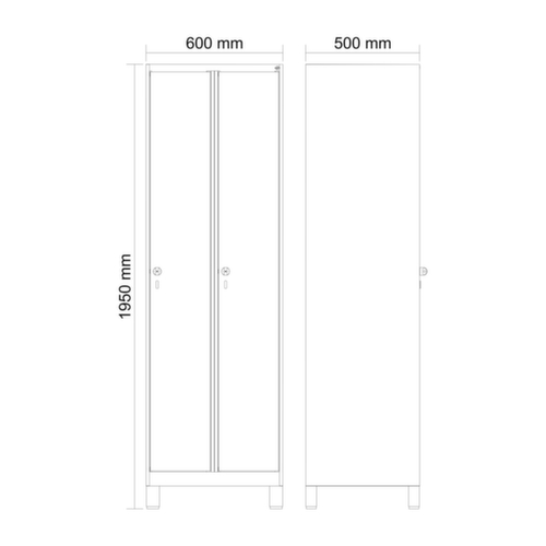 C+P Armoire vestiaire Evolo PLUS, largeur de compartiment 300 mm