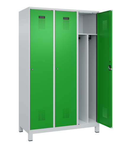 C+P Armoire vestiaire Evolo PLUS pour une séparation en noir et blanc, largeur de compartiment 400 mm