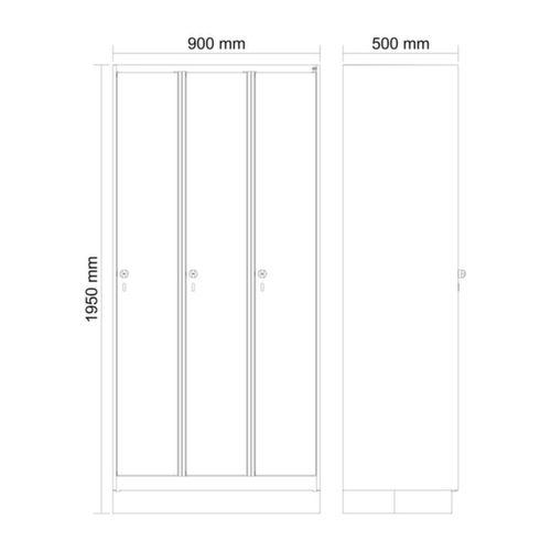 C+P Armoire vestiaire Evolo PLUS, largeur de compartiment 300 mm