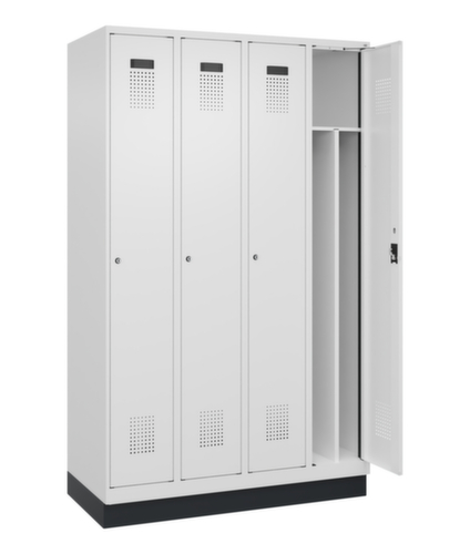 C+P Armoire vestiaire Evolo PLUS pour une séparation en noir et blanc, largeur de compartiment 300 mm
