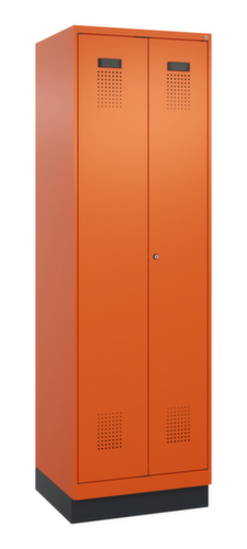 C+P armoire vestiaire noir et blanc Evolo PLUS avec double compartiment, largeur de compartiment 300 mm