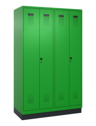 C+P armoire vestiaire noir et blanc Evolo PLUS avec double compartiment, largeur de compartiment 300 mm