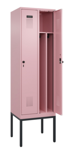 C+P Armoire vestiaire Evolo PLUS pour une séparation en noir et blanc, largeur de compartiment 300 mm