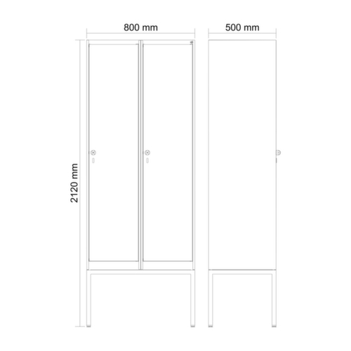 C+P Armoire vestiaire Evolo PLUS, largeur de compartiment 400 mm