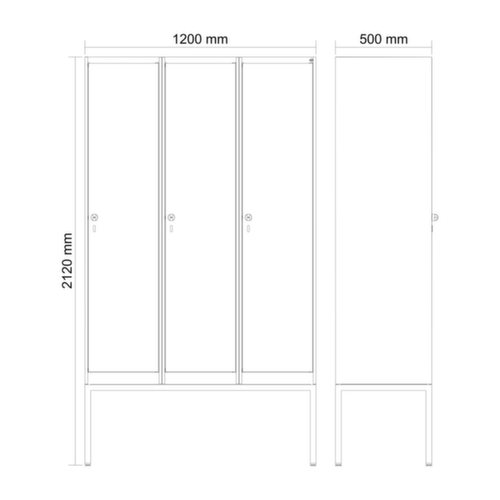 C+P Armoire vestiaire Evolo PLUS, largeur de compartiment 400 mm