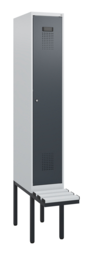 C+P Armoire vestiaire Evolo PLUS avec banc suspendu, largeur de compartiment 300 mm