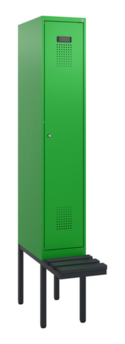 C+P Armoire vestiaire Evolo PLUS avec banc suspendu, largeur de compartiment 300 mm