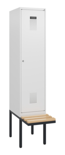 C+P Armoire vestiaire Evolo PLUS avec banc suspendu, largeur de compartiment 400 mm