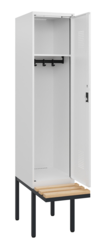 C+P Armoire vestiaire Evolo PLUS avec banc suspendu, largeur de compartiment 400 mm