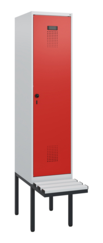 C+P Armoire vestiaire Evolo PLUS avec banc suspendu, largeur de compartiment 400 mm