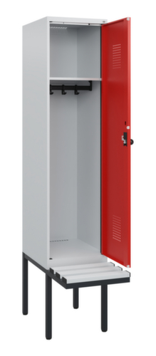 C+P Armoire vestiaire Evolo PLUS avec banc suspendu, largeur de compartiment 400 mm