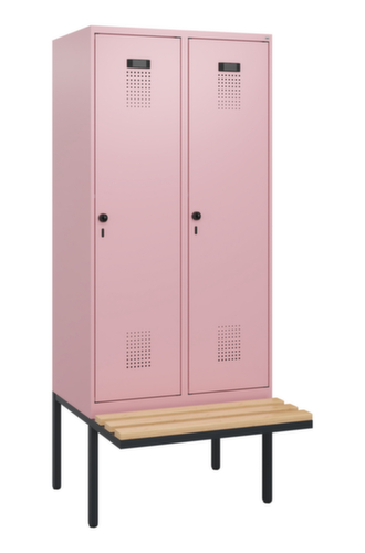 C+P Armoire vestiaire Evolo PLUS avec banc suspendu, largeur de compartiment 400 mm