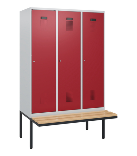 C+P Armoire vestiaire Evolo PLUS avec banc suspendu, largeur de compartiment 400 mm