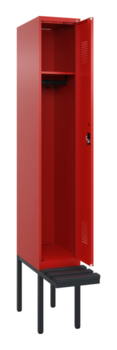C+P Armoire vestiaire Evolo PLUS avec banc suspendu, largeur de compartiment 300 mm