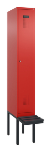 C+P Armoire vestiaire Evolo PLUS avec banc suspendu, largeur de compartiment 300 mm