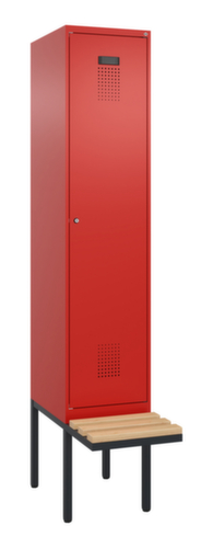 C+P Armoire vestiaire Evolo PLUS avec banc suspendu, largeur de compartiment 400 mm
