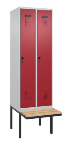 C+P Armoire vestiaire Evolo PLUS avec banc suspendu, largeur de compartiment 300 mm