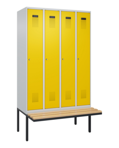 C+P Armoire vestiaire Evolo PLUS avec banc suspendu, largeur de compartiment 300 mm