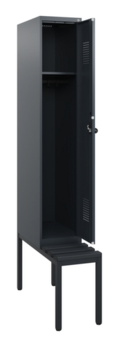 C+P Armoire vestiaire Evolo PLUS avec banc, largeur de compartiment 300 mm