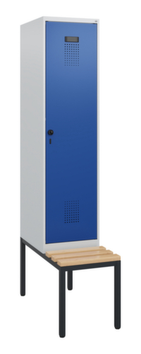 C+P Armoire vestiaire Evolo PLUS avec banc, largeur de compartiment 400 mm