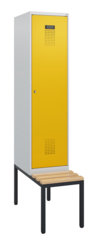C+P Armoire vestiaire Evolo PLUS avec banc, largeur de compartiment 400 mm