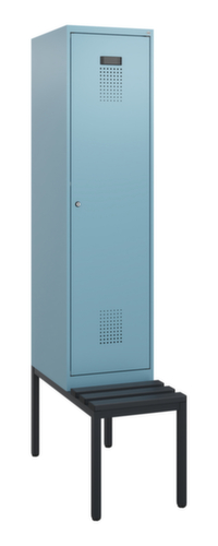 C+P Armoire vestiaire Evolo PLUS avec banc, largeur de compartiment 400 mm