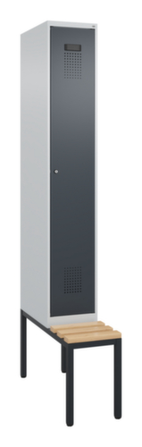 C+P Armoire vestiaire Evolo PLUS avec banc, largeur de compartiment 300 mm