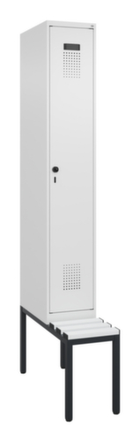 C+P Armoire vestiaire Evolo PLUS avec banc, largeur de compartiment 300 mm