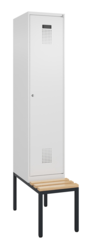 C+P Armoire vestiaire Evolo PLUS avec banc, largeur de compartiment 400 mm