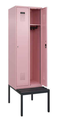 C+P Armoire vestiaire Evolo PLUS avec banc, largeur de compartiment 300 mm